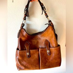 Dooney & Bourke Natural Brown Florentine. Gorgeous Vacchetta Leather.